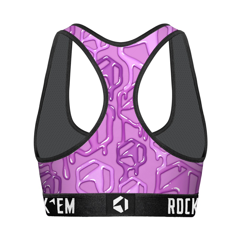 Women's Sports Bra - Hex Drip (Lilac)