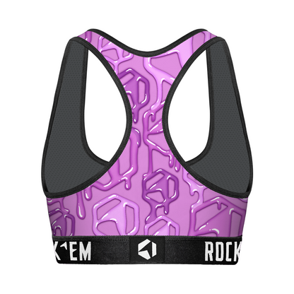 Women's Sports Bra - Hex Drip (Lilac)