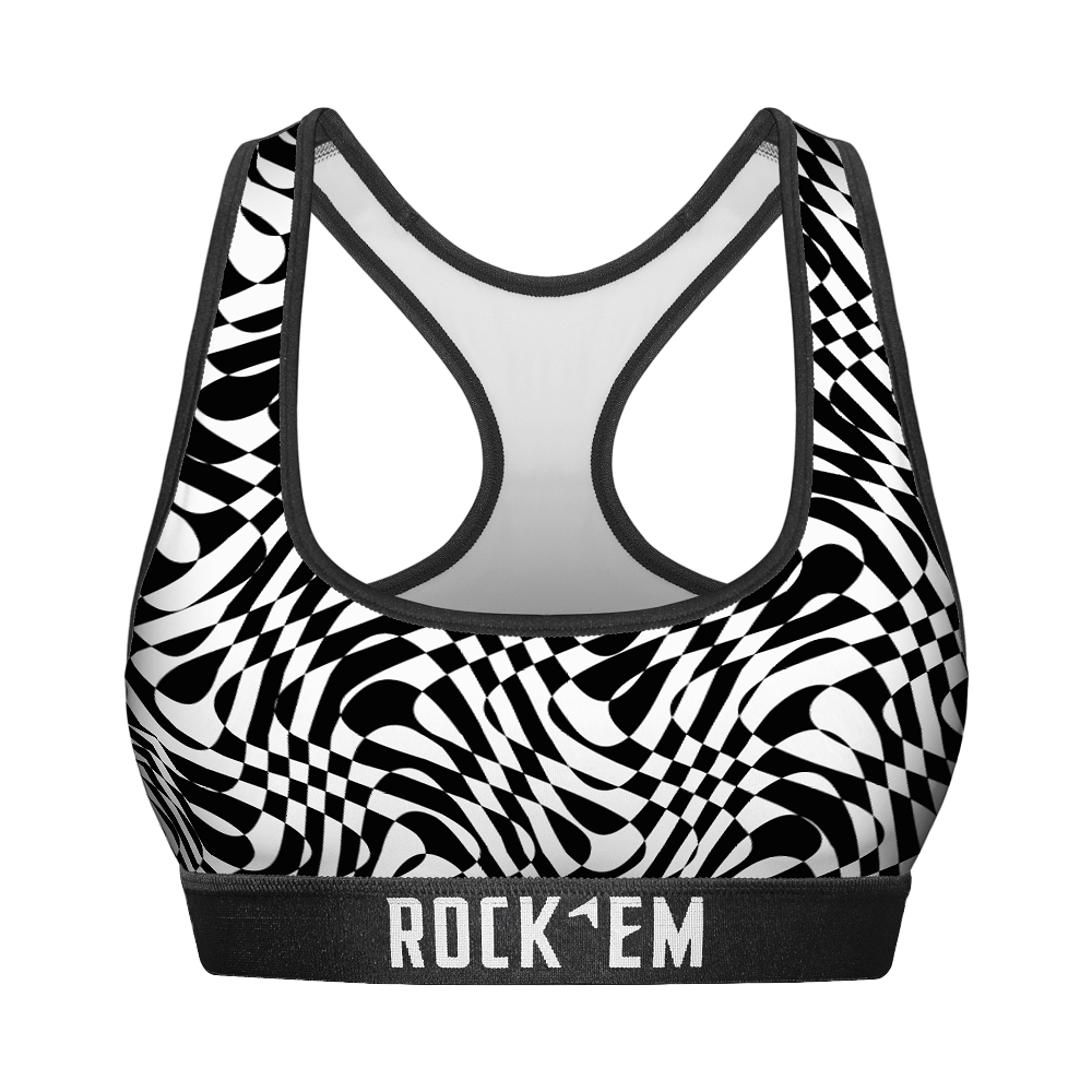 Women's Sports Bra - Wavy Checkers