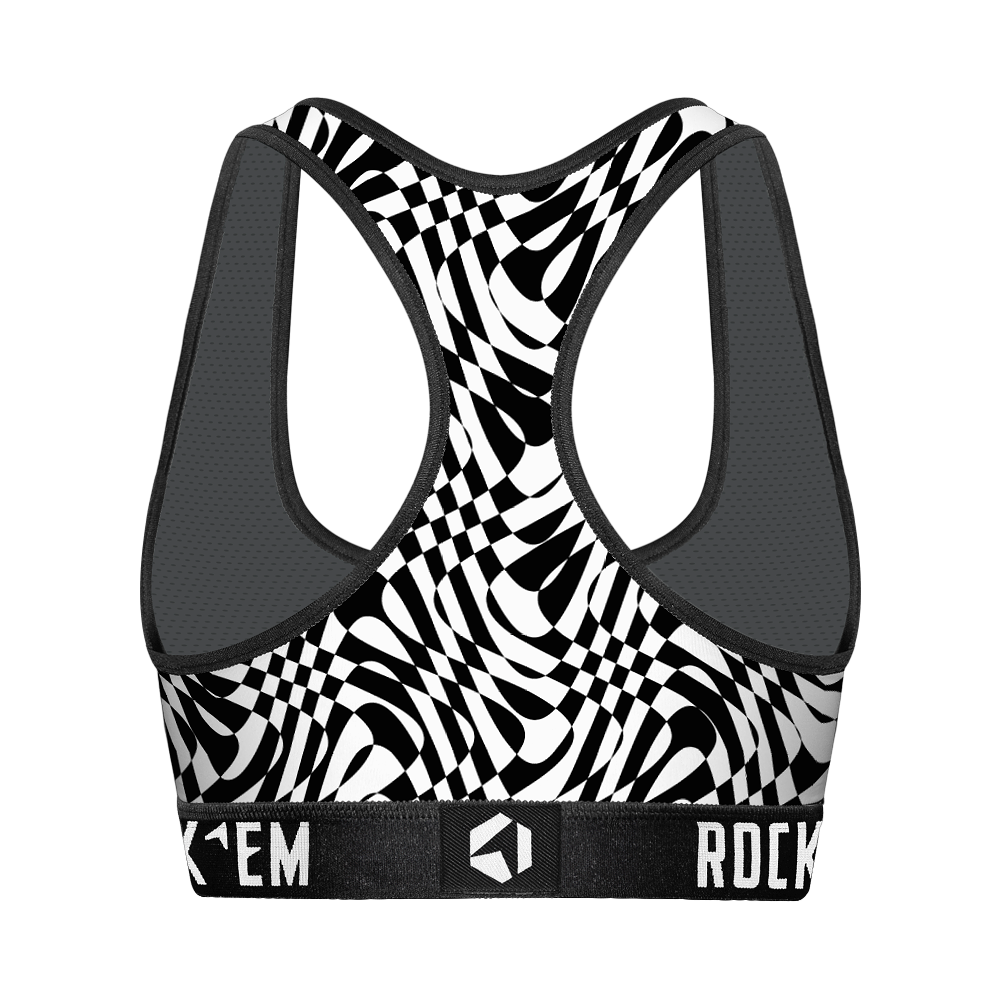 Women's Sports Bra - Wavy Checkers