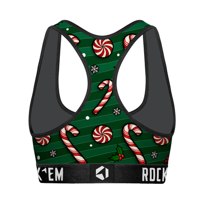 Women's Sports Bra - Peppermint Stripe