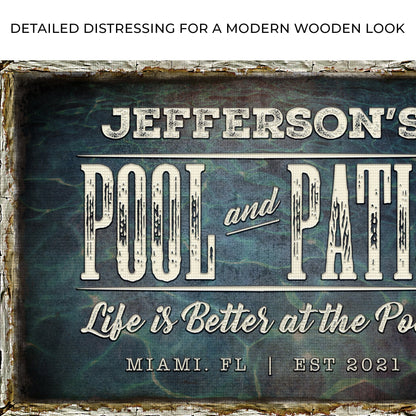 Pool And Patio Sign