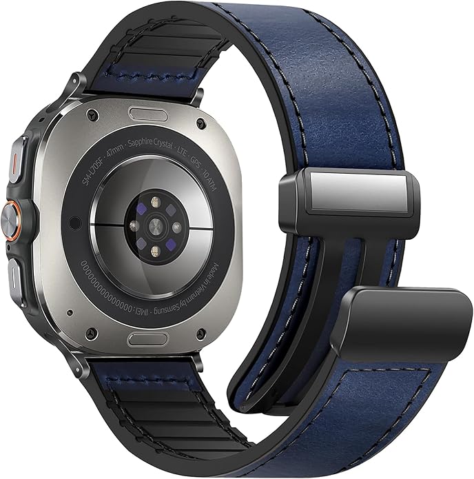 Magnetic Leather Watch Band for Galaxy Watch 7Ultra/8Ultra