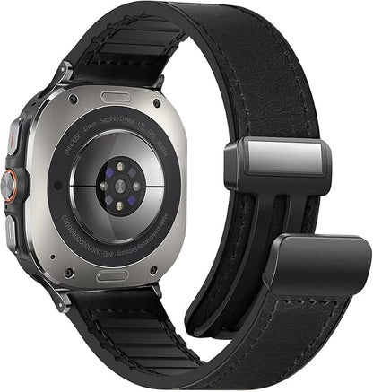 Magnetic Leather Watch Band for Galaxy Watch 7Ultra/8Ultra