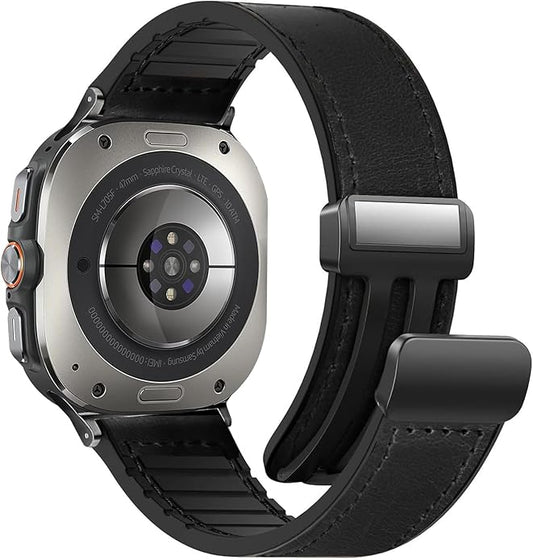 Magnetic Leather Watch Band for Galaxy Watch 7Ultra/8Ultra