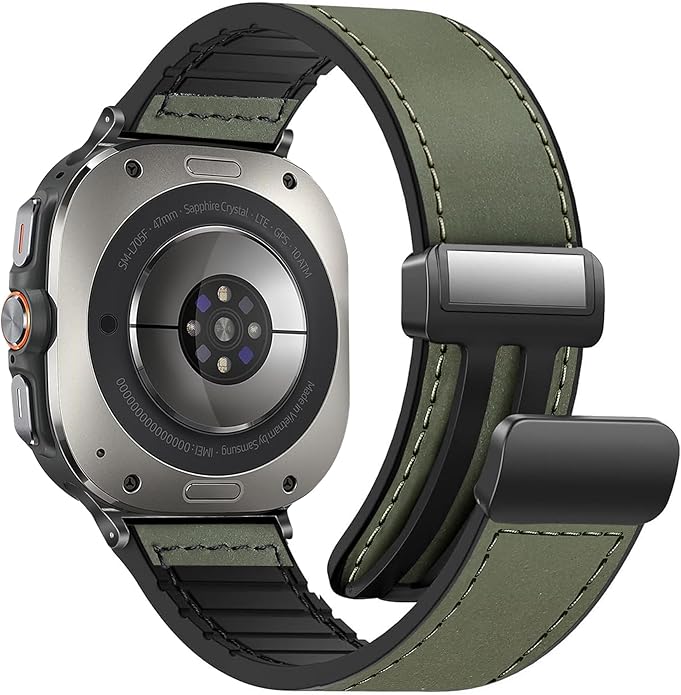 Magnetic Leather Watch Band for Galaxy Watch 7Ultra/8Ultra