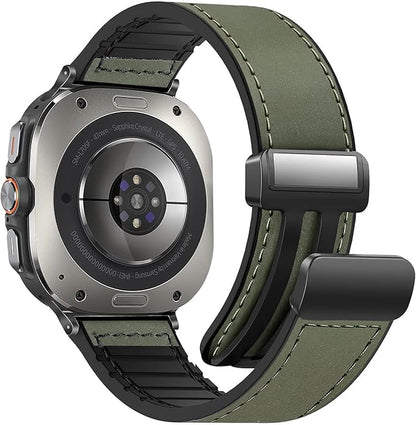 Magnetic Leather Watch Band for Galaxy Watch 7Ultra/8Ultra