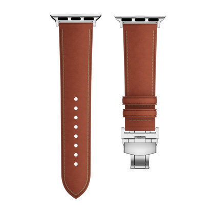 Affordable Genuine Leather Butterfly Buckle Band for Apple Watch