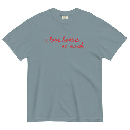 Unisex garment-dyed heavyweight t-shirt - I Love Horses