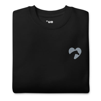 Unisex Premium Embroidered Sweatshirt - Heart Horse