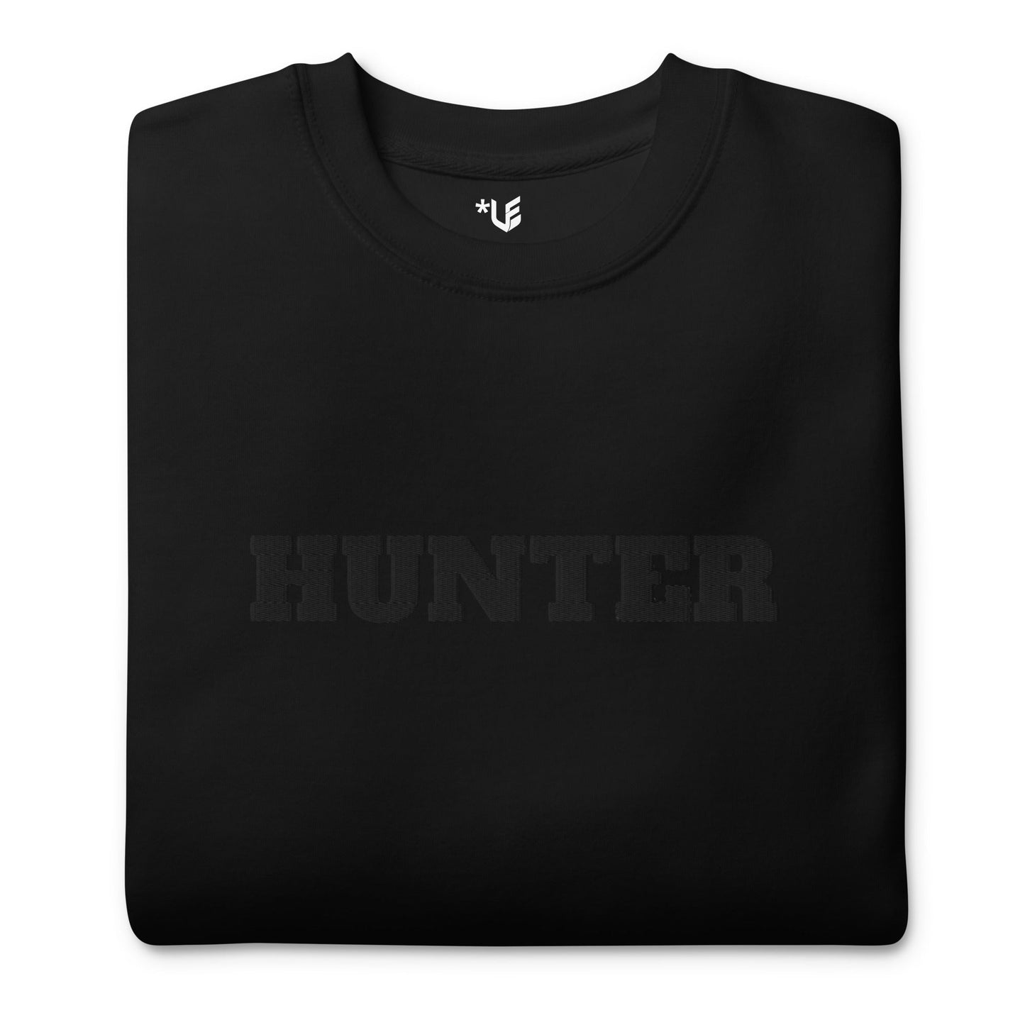 Unisex Premium Sweatshirt - Hunter (Black On Black) - Embroidered
