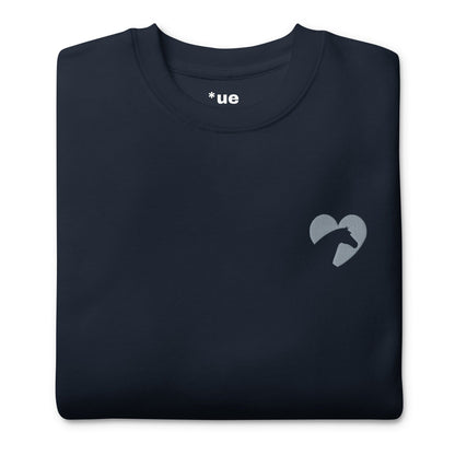 Unisex Premium Embroidered Sweatshirt - Heart Horse