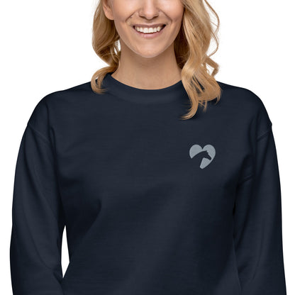 Unisex Premium Embroidered Sweatshirt - Heart Horse