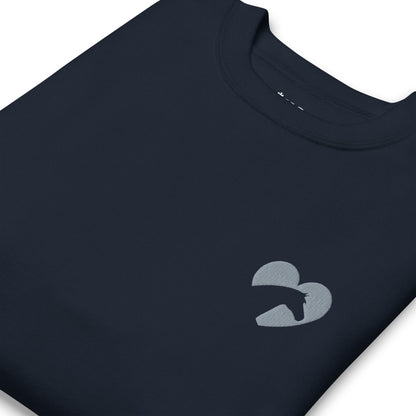 Unisex Premium Embroidered Sweatshirt - Heart Horse