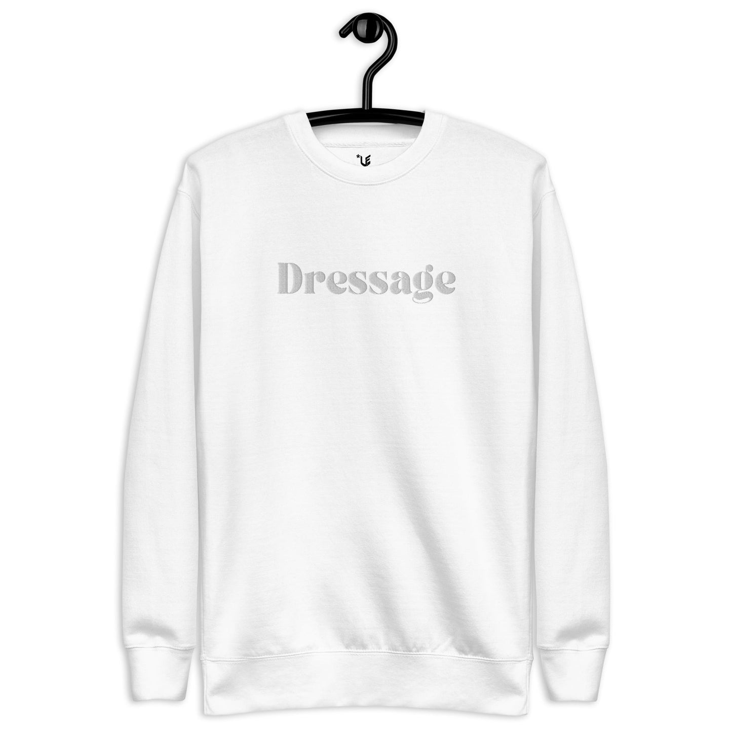 Unisex Premium Sweatshirt - Embroidered - Dressage (White On White)