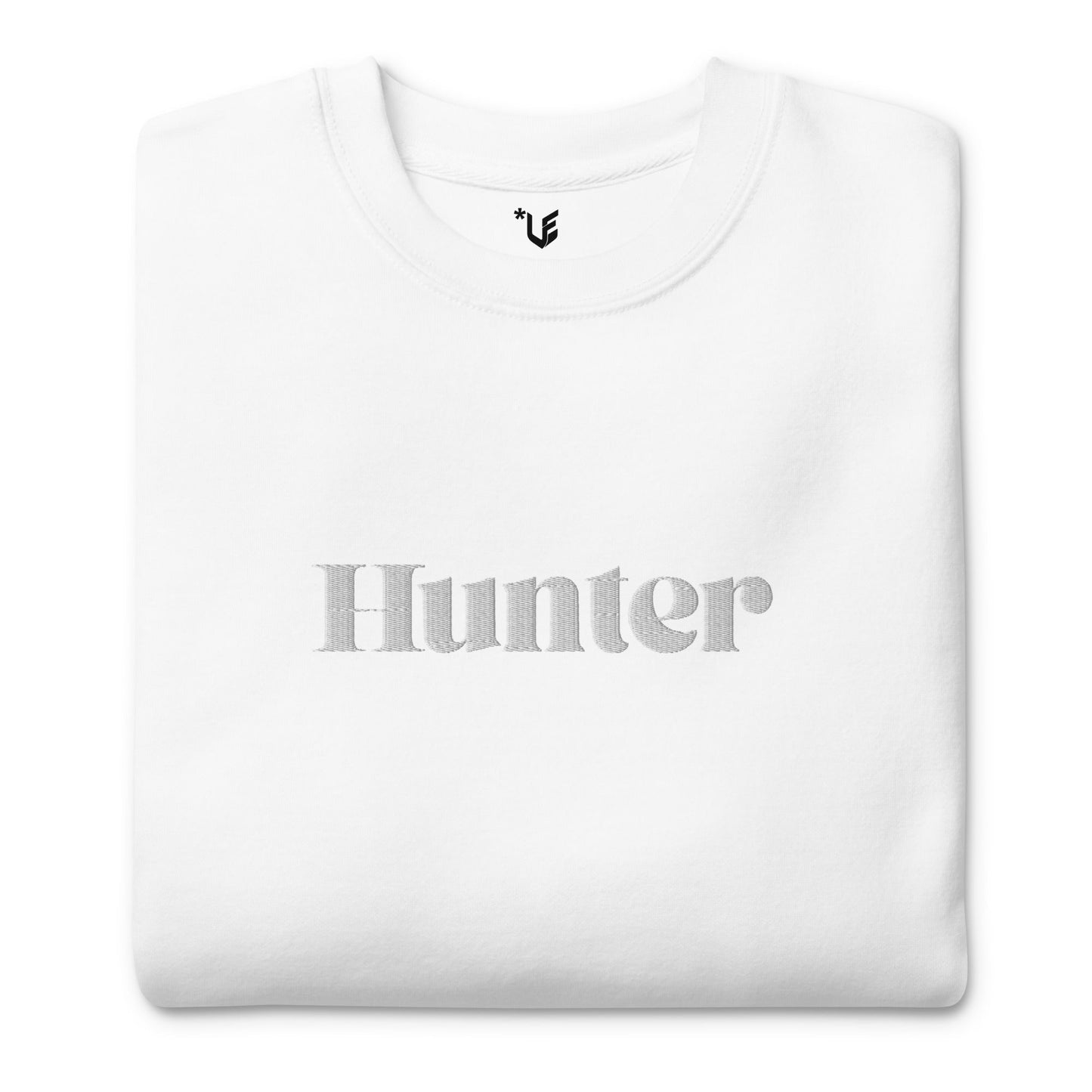 Unisex Premium Sweatshirt - Embroidered - Hunter (White On White)